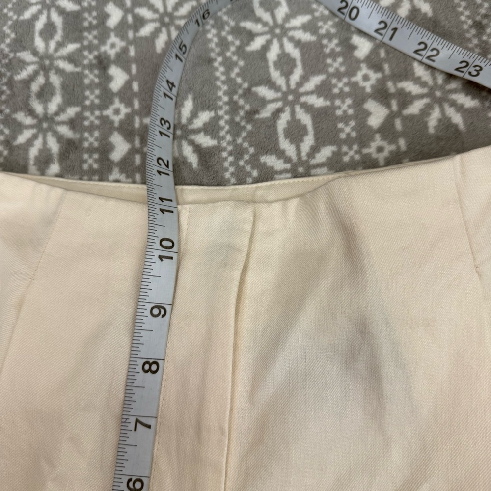 NWT Massimo‎ Dutti Darted Linen Blend Trousers In Cream Size 2 - Picture 11 of 13